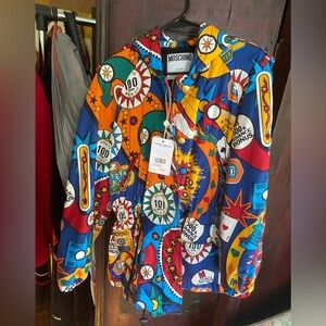 Vintage Moschino Jeans Pinball iconic Colorful Casino Print Lightweight Jacket